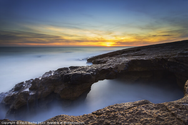Long exposure seascape rocky coastline Picture Board by Paulo Rocha