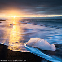 Buy canvas prints of Beautiful sunrise at the famous Diamond beach, Iceland. by Paulo Rocha