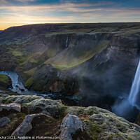 Buy canvas prints of Haifoss waterfall in Iceland by Paulo Rocha
