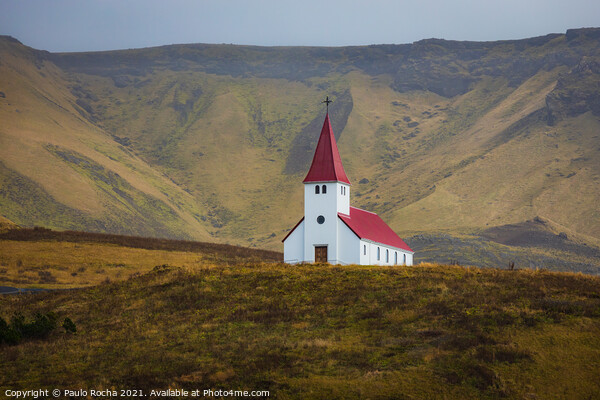 Church in Vik i Myrdal, Iceland Picture Board by Paulo Rocha