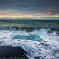 Buy canvas prints of The famous Diamond beach in Iceland at sunrise by Paulo Rocha