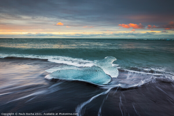 The famous Diamond beach in Iceland at sunrise Picture Board by Paulo Rocha