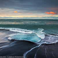 Buy canvas prints of The famous Diamond beach in Iceland at sunrise by Paulo Rocha