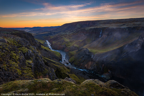 Fossardalur valley and Fossá river in Iceland at sunset. Picture Board by Paulo Rocha