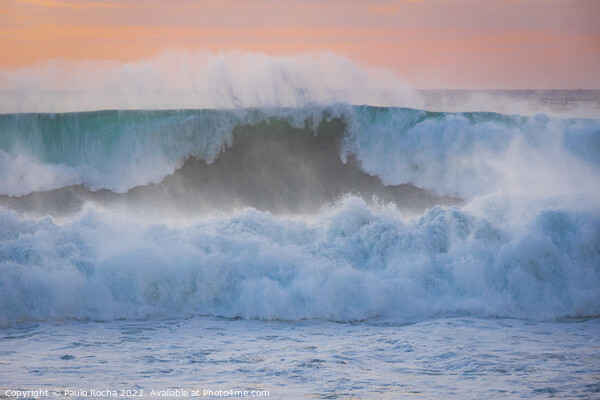 Ocean waves close up at sunset Picture Board by Paulo Rocha