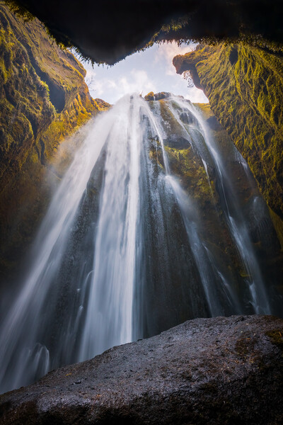 Gljufrabui waterfall inside a cave in Iceland Picture Board by Paulo Rocha