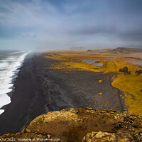 Buy canvas prints of View of Sólheimasandur beach from Dyrholaey by Paulo Rocha