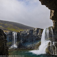 Buy canvas prints of Skutafoss waterfall in southeast Iceland by Paulo Rocha