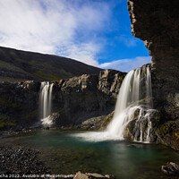 Buy canvas prints of Skutafoss waterfall in southeast Iceland by Paulo Rocha