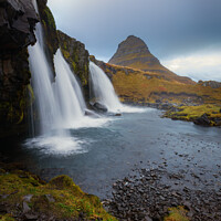 Buy canvas prints of Kirkjufellsfoss waterfall and mount kirkjufell by Paulo Rocha