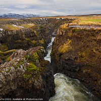 Buy canvas prints of Kolugljufur Canyon, Bakkavegur, Iceland by Paulo Rocha