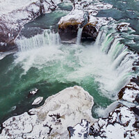 Buy canvas prints of Godafoss waterfall in Iceland by Paulo Rocha