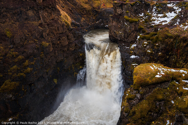 Kolufossar waterfall in Kolugljufur Canyon in Northern Iceland Picture Board by Paulo Rocha
