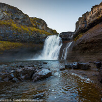 Buy canvas prints of Ankafoss waterfall in northern Iceland by Paulo Rocha