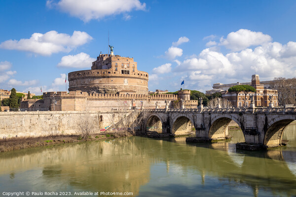 Bridge and castle Sant Angelo, Rome Picture Board by Paulo Rocha