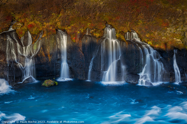 Hraunfossar waterfalls in Iceland Picture Board by Paulo Rocha