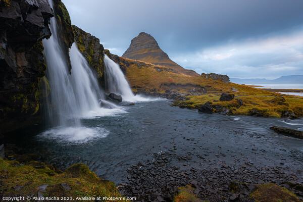 Kirkjufellsfoss waterfalls and kirkjufell mountain Picture Board by Paulo Rocha