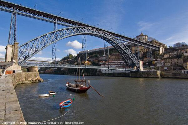 Dom Luís I Bridge over Douro river in Oporto Picture Board by Paulo Rocha