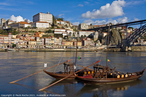 Rabelo wine boats in Douro river, Porto, Portugal Picture Board by Paulo Rocha