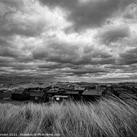 Buy canvas prints of Fisherman's Huts, South Gare, Redcar. by Stuart Brown