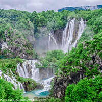 Buy canvas prints of Plitvice lakes waterfall by Maria Vonotna