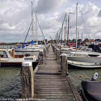Buy canvas prints of Pier with boats and yachts in Marken, Netherlands by Maria Vonotna