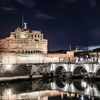 Buy canvas prints of Castel Sant'Angelo at night by Maria Vonotna