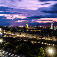 Buy canvas prints of Florence skyline at sunset by Maria Vonotna