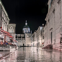 Buy canvas prints of View of Dubrovnik city center at night by Maria Vonotna