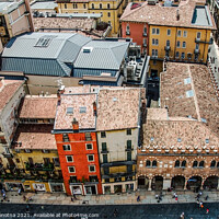 Buy canvas prints of Colorful facades of historic buildings in Verona by Maria Vonotna