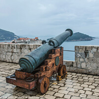 Buy canvas prints of Cannon at wall of Dubrovnik Old Town by Maria Vonotna