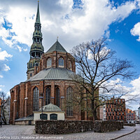 Buy canvas prints of Saint Peter's church in Riga, Latvia by Maria Vonotna