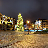 Buy canvas prints of Dome Square with Christmas tree in Riga by Maria Vonotna