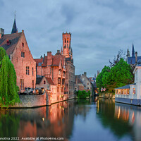 Buy canvas prints of View on Bruges old town in Belgium by Maria Vonotna