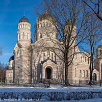 Buy canvas prints of Riga Nativity of Christ Cathedral in winter in Latvia by Maria Vonotna