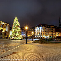 Buy canvas prints of Dome Square with Christmas tree in Riga's Old Town by Maria Vonotna