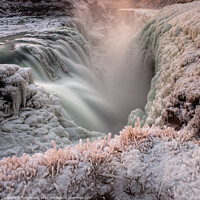 Buy canvas prints of Gullfoss Peach Square by Tony Prower