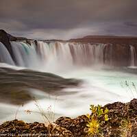 Buy canvas prints of Goðafoss waterfall ledge by Tony Prower