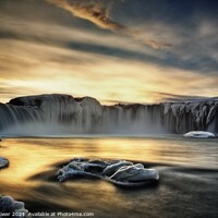 Buy canvas prints of Godafoss Winter Gold by Tony Prower