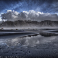 Buy canvas prints of Vestrahorn Reflection Iceland by Andy Gray