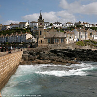Buy canvas prints of Porthleven Church by Sandra Day