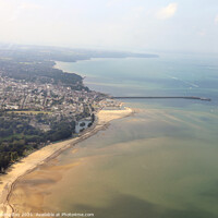 Buy canvas prints of Ryde Beach IOW and Pier form the Air. by Sandra Day