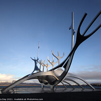 Buy canvas prints of Sun Voyager Sculpture Iceland by Sandra Day
