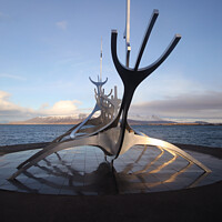 Buy canvas prints of Iceland Reykjavik sun sculpture by Sandra Day