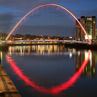 Buy canvas prints of  the Millennium Bridge and Newcastle Quayside by Sandra Day