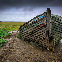 Buy canvas prints of Abandoned boat in Blakeney Marshes, Norfolk by johnseanphotography 