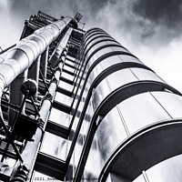 Buy canvas prints of From below, The Lloyds of London Building in the City of London by johnseanphotography 