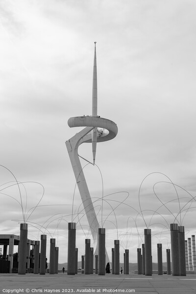 Telefonica Tower in Black and White Picture Board by Chris Haynes