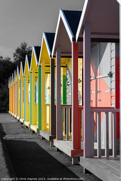 Folkestone Beach Huts  Picture Board by Chris Haynes