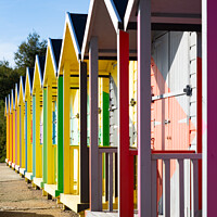 Buy canvas prints of Colourful Beach Huts in Folkestone  by Chris Haynes